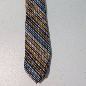 Vintage Sears The Men's Store 3.5" Wide Multi color Striped Tie 50% Silk 50% Pol